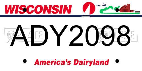 ADY2098 Wisconsin License Plate