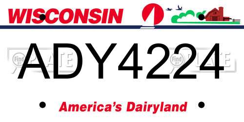 ADY4224 Wisconsin License Plate