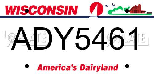 ADY5461 Wisconsin License Plate