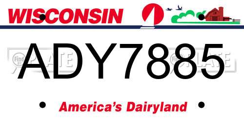 ADY7885 Wisconsin License Plate