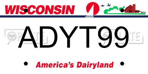 ADYT99 Wisconsin License Plate