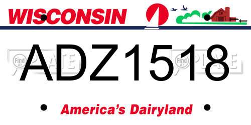 ADZ1518 Wisconsin License Plate