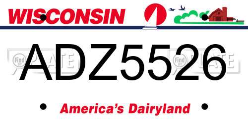 ADZ5526 Wisconsin License Plate