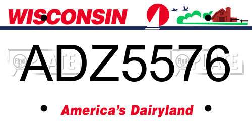 ADZ5576 Wisconsin License Plate