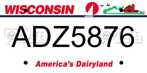 ADZ5876 Wisconsin License Plate