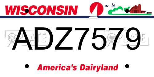 ADZ7579 Wisconsin License Plate
