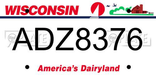 ADZ8376 Wisconsin License Plate
