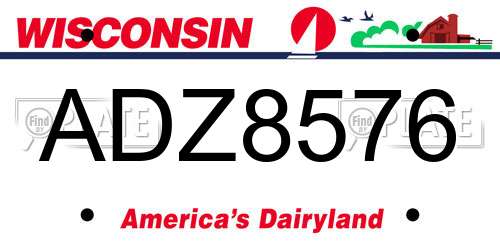 ADZ8576 Wisconsin License Plate