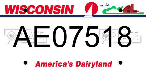 AE07518 Wisconsin License Plate