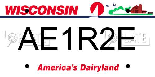 AE1R2E Wisconsin License Plate