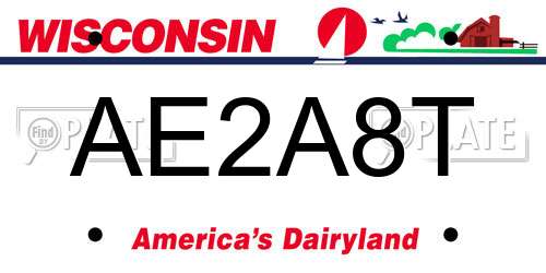 AE2A8T Wisconsin License Plate