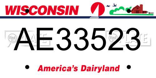AE33523 Wisconsin License Plate