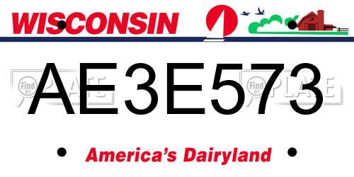 AE3E573 Wisconsin License Plate