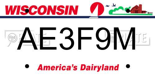 AE3F9M Wisconsin License Plate