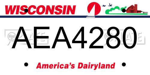 AEA4280 Wisconsin License Plate