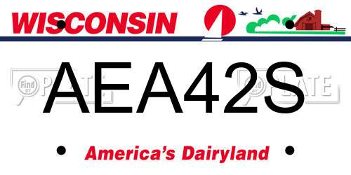 AEA42S Wisconsin License Plate