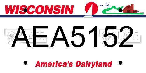 AEA5152 Wisconsin License Plate