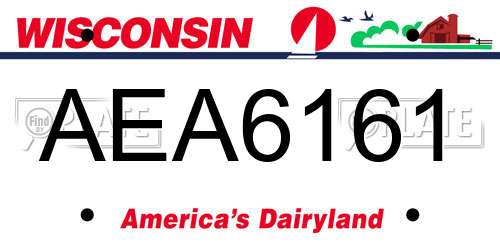 AEA6161 Wisconsin License Plate