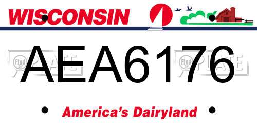 AEA6176 Wisconsin License Plate