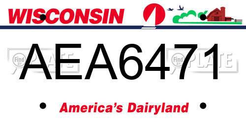 AEA6471 Wisconsin License Plate