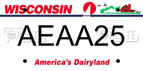 AEAA25 Wisconsin License Plate
