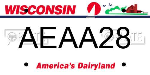 AEAA28 Wisconsin License Plate