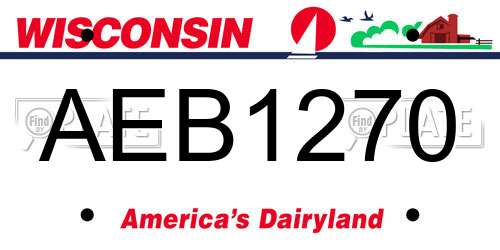 AEB1270 Wisconsin License Plate