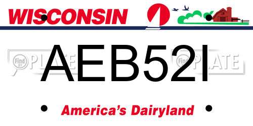 AEB52I Wisconsin License Plate