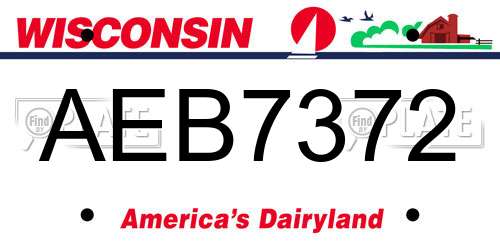 AEB7372 Wisconsin License Plate