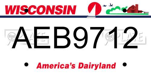 AEB9712 Wisconsin License Plate