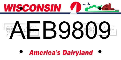AEB9809 Wisconsin License Plate