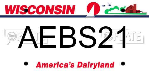 AEBS21 Wisconsin License Plate