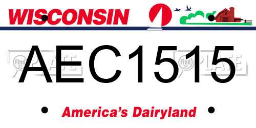AEC1515 Wisconsin License Plate