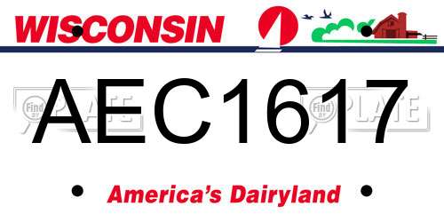 AEC1617 Wisconsin License Plate