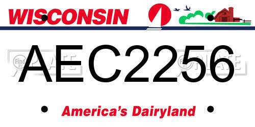 AEC2256 Wisconsin License Plate