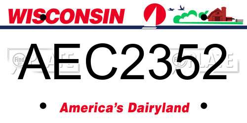 AEC2352 Wisconsin License Plate