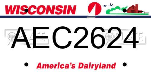 AEC2624 Wisconsin License Plate
