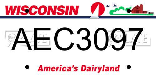 AEC3097 Wisconsin License Plate