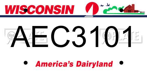 AEC3101 Wisconsin License Plate