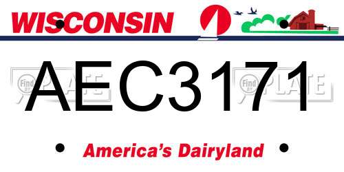 AEC3171 Wisconsin License Plate
