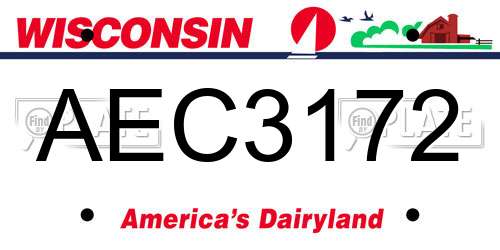 AEC3172 Wisconsin License Plate