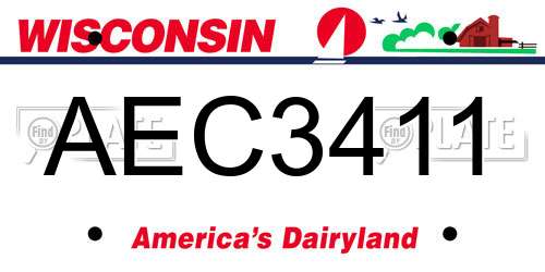 AEC3411 Wisconsin License Plate