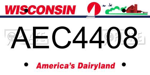 AEC4408 Wisconsin License Plate