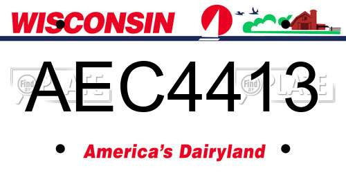 AEC4413 Wisconsin License Plate