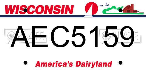 AEC5159 Wisconsin License Plate