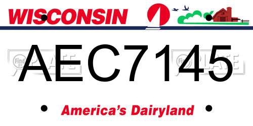 AEC7145 Wisconsin License Plate