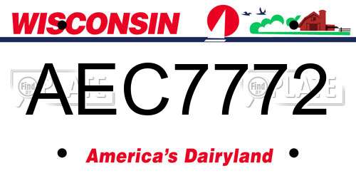 AEC7772 Wisconsin License Plate