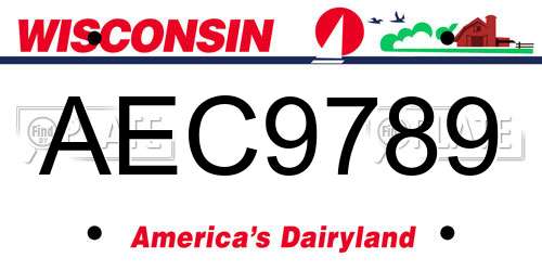 AEC9789 Wisconsin License Plate