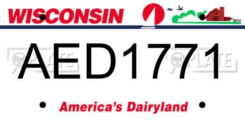 AED1771 Wisconsin License Plate