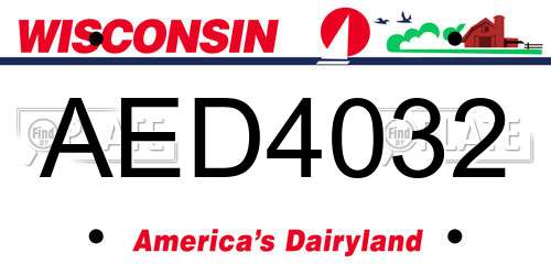 AED4032 Wisconsin License Plate